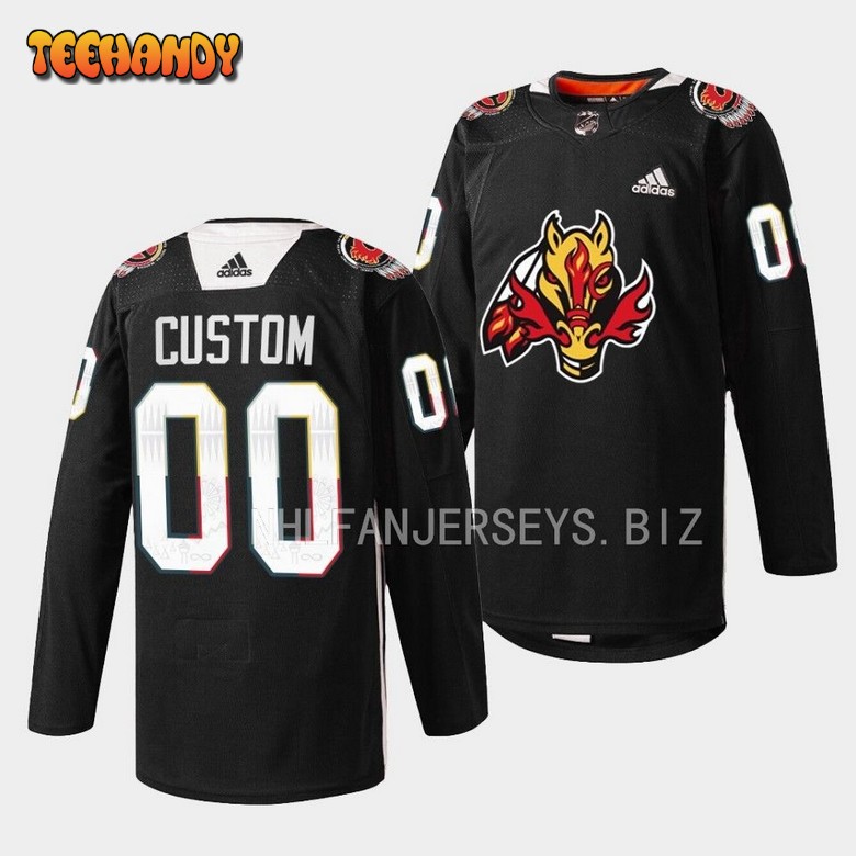 Calgary Flames Custom 2023 Indigenous Celebration Night Black Jersey