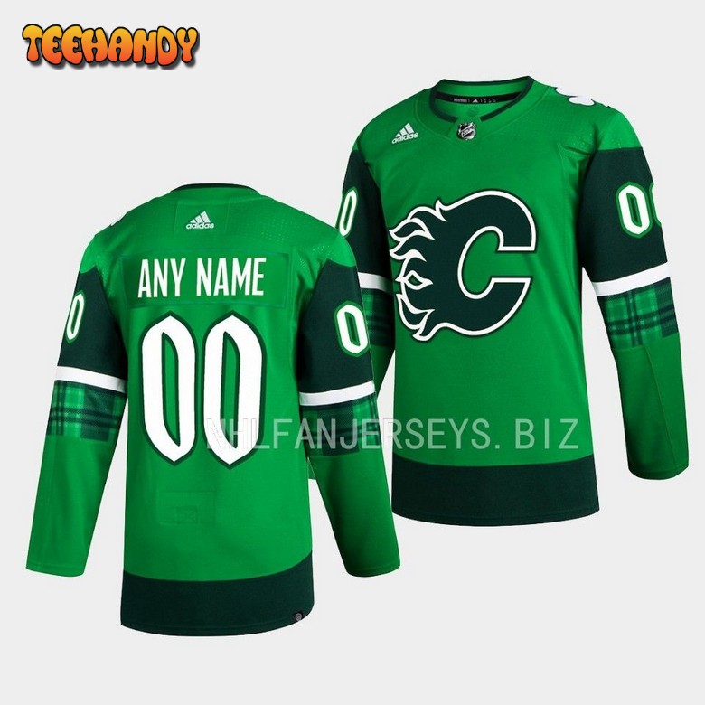 Calgary Flames Custom 2023 St. Patricks Day Green Jersey