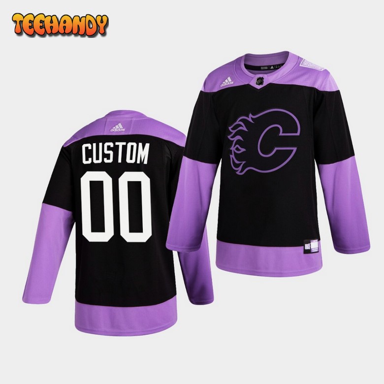 Calgary Flames Custom HockeyFightsCancer Purple Jersey