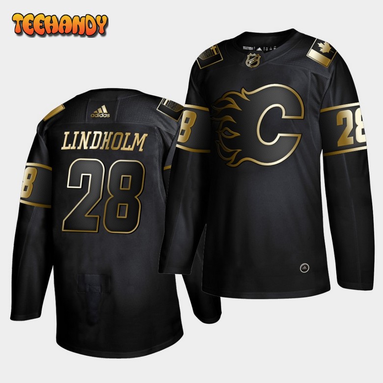 Calgary Flames Elias Lindholm Golden Edition Black Jersey