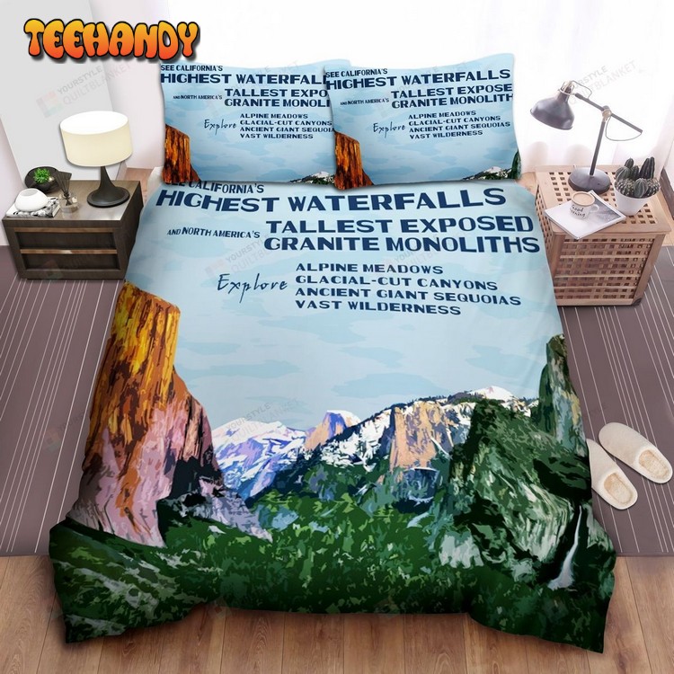 California Yosemite Introduction Poster Spread Comforter Bedding Sets