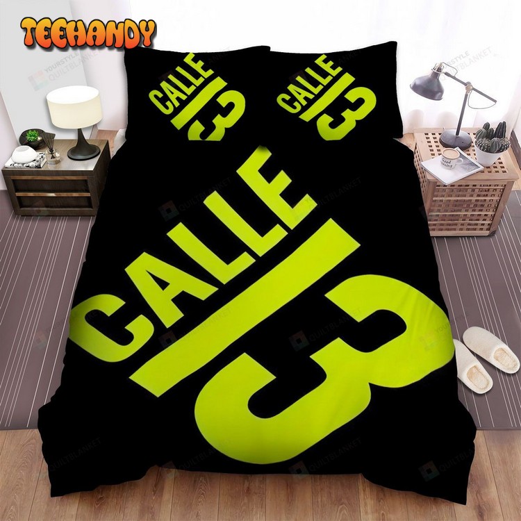 Calle 13 Music Band Logo Black Green Spread Comforter Bedding Sets