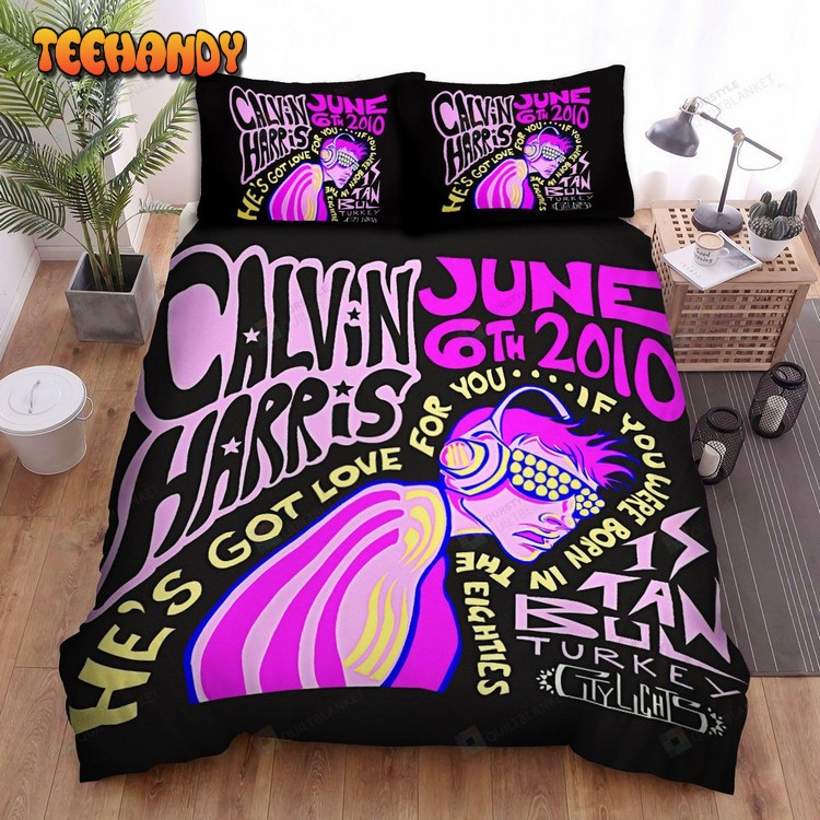 Calvin Harris Concert Poster Spread Comforter Bedding Sets