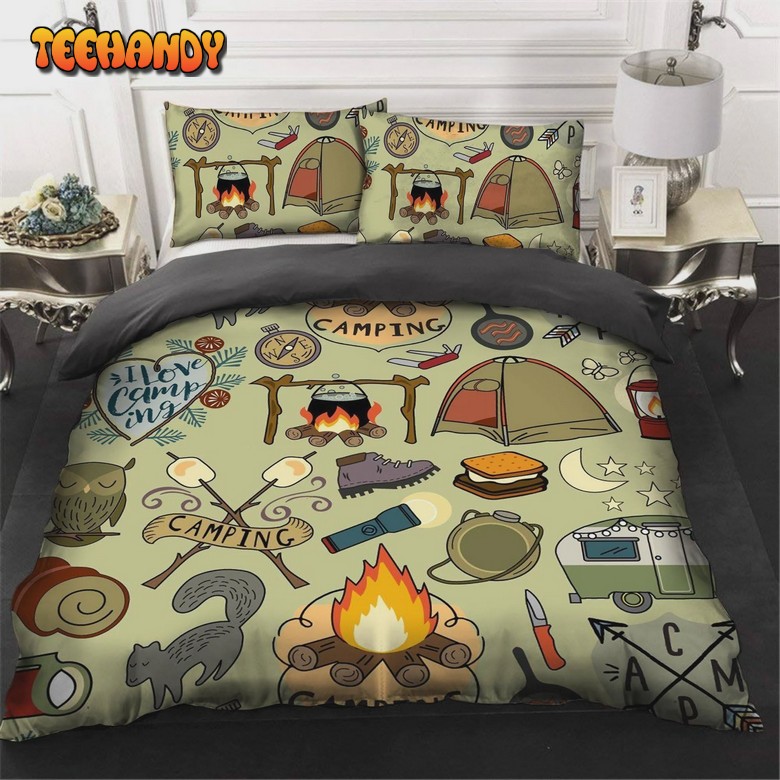 Camping Campfire Things Bed Sheets Duvet Cover Bedding Sets