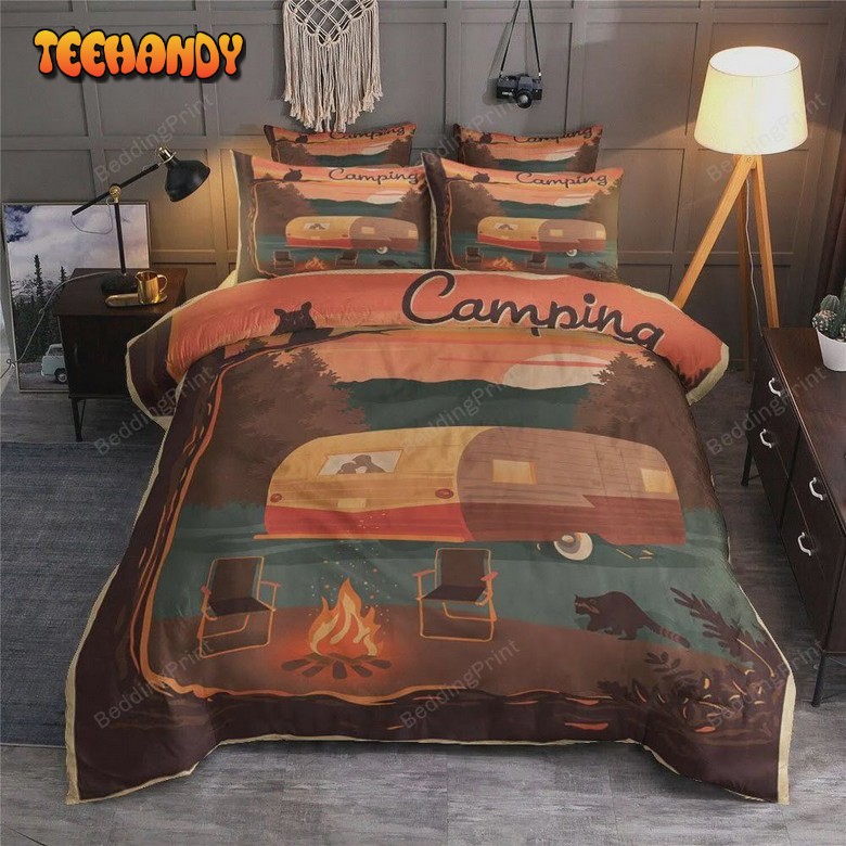 Camping Car And Campfire Bed Sheets Duvet Cover Bedding Sets