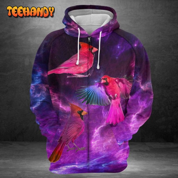 Cardinal Purple Sky 3D Printed HoodieZipper Hoodie