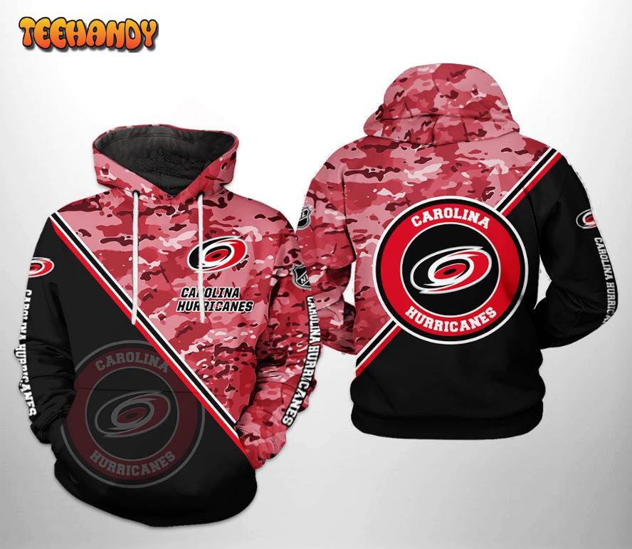 Carolina Hurricanes NHL Camo Team 3D Printed HoodieZipper Hoodie