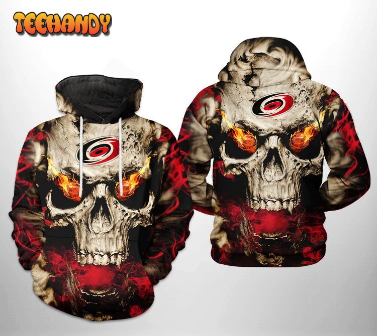 Carolina Hurricanes NHL Skull 3D Printed HoodieZipper Hoodie