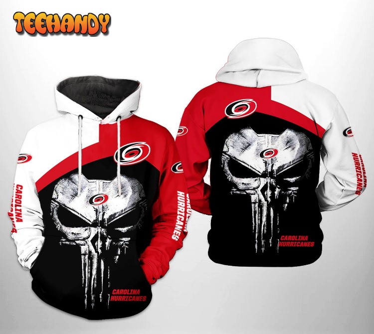 Carolina Hurricanes NHL Skull Punisher 3D Printed HoodieZipper Hoodie