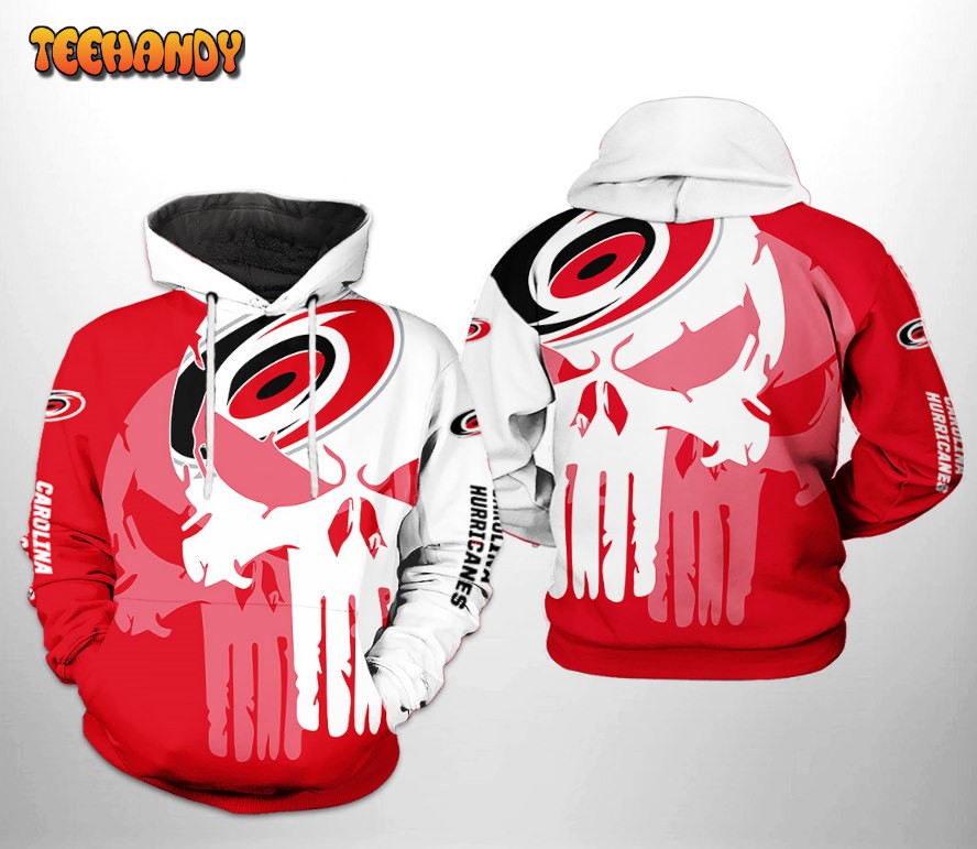 Carolina Hurricanes NHL Team Skull 3D Printed HoodieZipper Hoodie