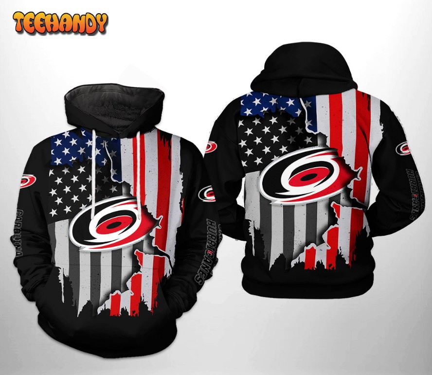 Carolina Hurricanes NHL US FLag Team 3D Printed HoodieZipper Hoodie