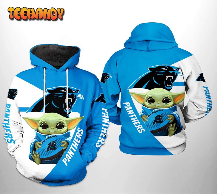 Carolina Panthers NFL Baby Yoda Team 3D Printed HoodieZipper Hoodie