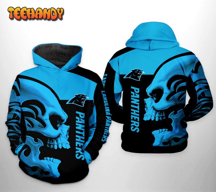 Carolina Panthers NFL Skull 3D Printed HoodieZipper Hoodie