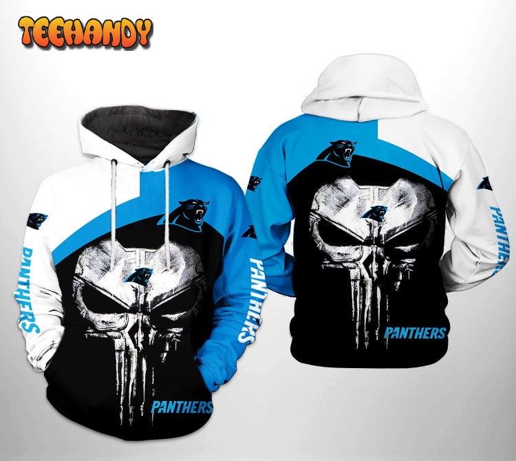 Carolina Panthers NFL Skull Punisher Team 3D Printed Hoodie