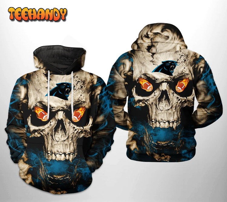 Carolina Panthers NFL Skull Team 3D Printed HoodieZipper Hoodie