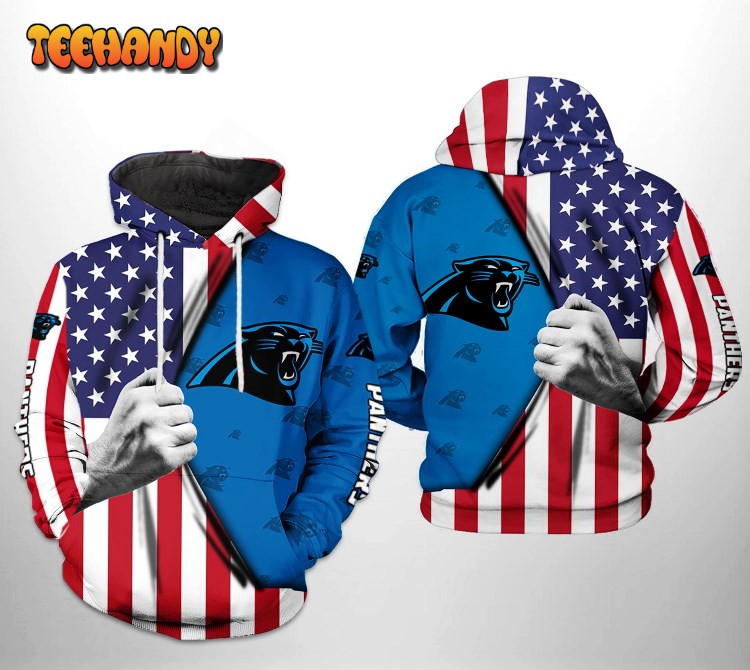 Carolina Panthers NFL US Flag Team 3D Printed HoodieZipper Hoodie