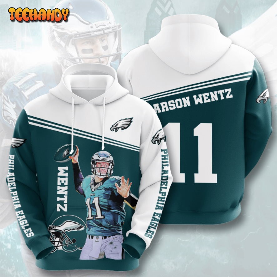 Carson Wentz Philadelphia Eagles 3D Printed HoodieZipper Hoodie