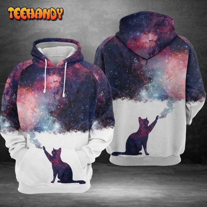 Cat Galaxy 3D Printed HoodieZipper Hoodie