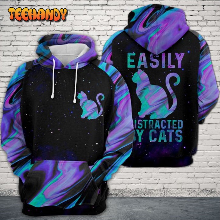 Cat Purple Color 3D Printed HoodieZipper Hoodie