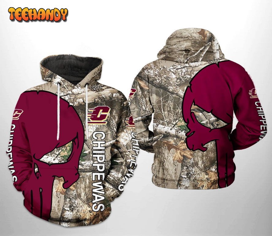 Central Michigan Chippewas NCAA Camo Veteran Hunting 3D Hoodie