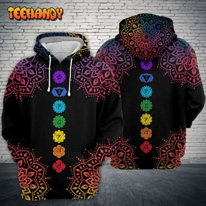 Chakras Mandala 3D Printed HoodieZipper Hoodie