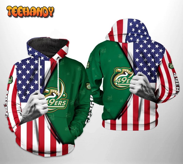 Charlotte 49ers NCAA US FLag 3D Printed HoodieZipper Hoodie