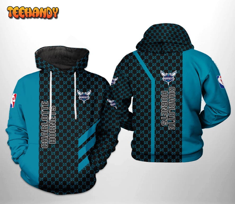 Charlotte Hornets NBA Team Pattern Mix 3D Printed Hoodie