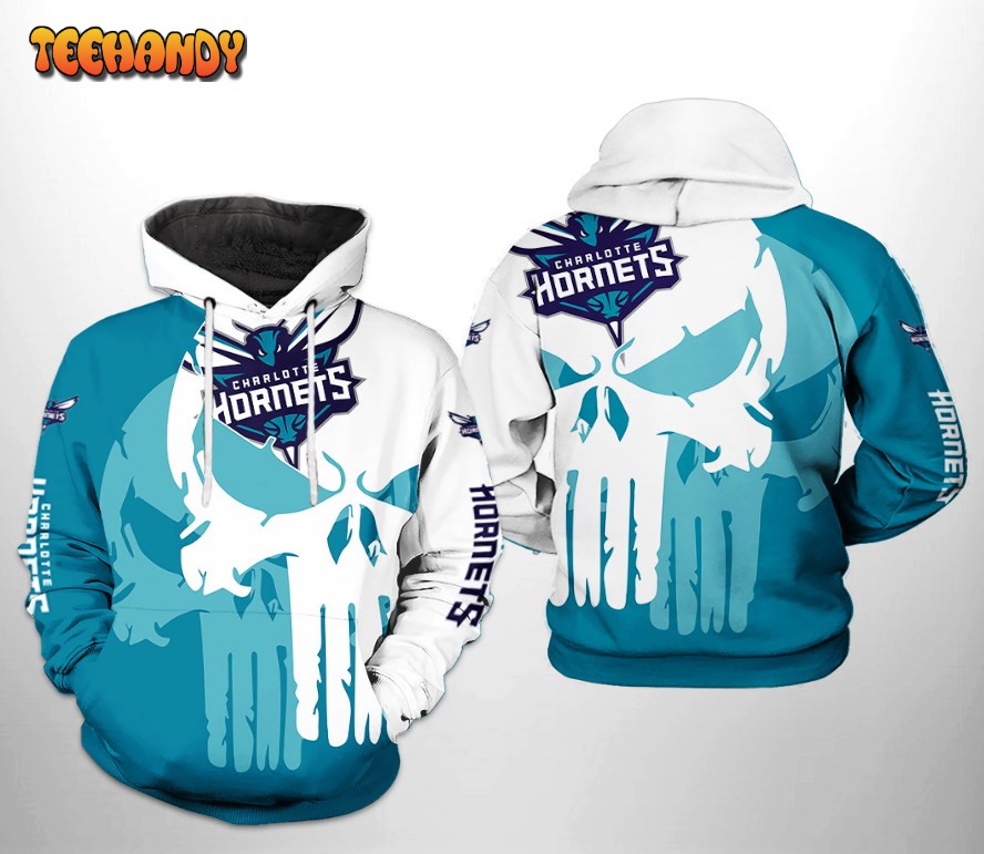 Charlotte Hornets NBA Team Skull 3D Printed HoodieZipper Hoodie