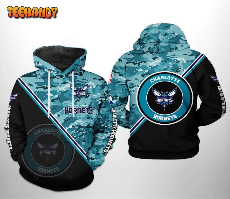 Charlotte Hornets NBA US Camo Team 3D Printed HoodieZipper Hoodie