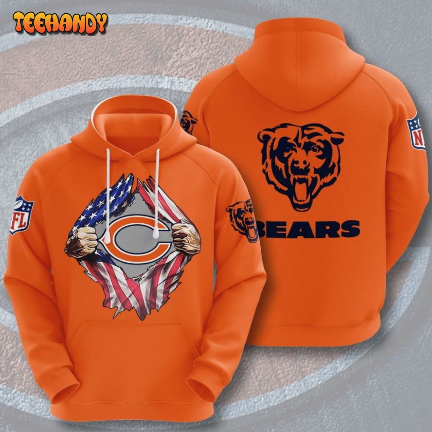 Chicago Bears American Football 3D Printed HoodieZipper Hoodie