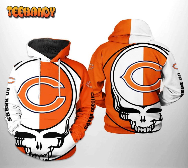 NFL Chicago Bears Orange Unisex 3D Hoodie Zip Hoodie For Men And