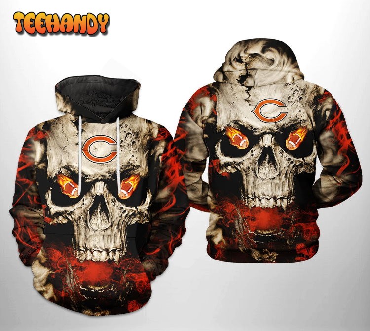 Chicago Bears NFL Skull Team 3D Printed HoodieZipper Hoodie