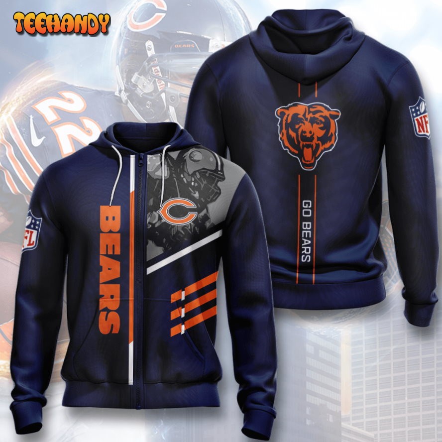 Chicago Bears Team 3D Printed HoodieZipper Hoodie