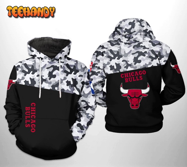 Chicago Bulls NBA Camo Veteran Team 3D Printed HoodieZipper Hoodie