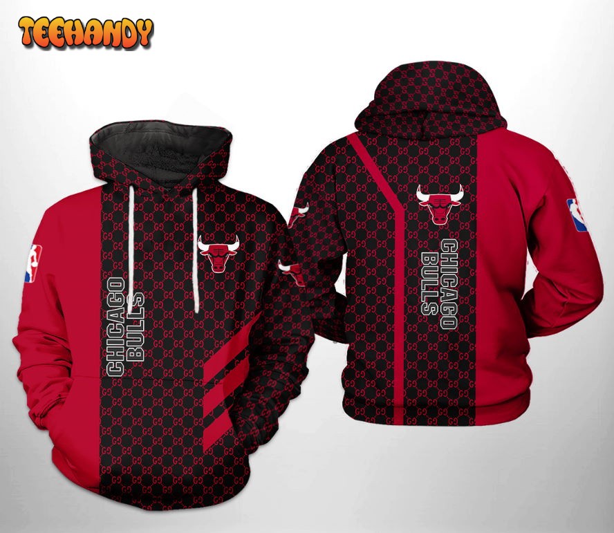 Chicago Bulls NBA Team Pattern Mix 3D Printed HoodieZipper Hoodie