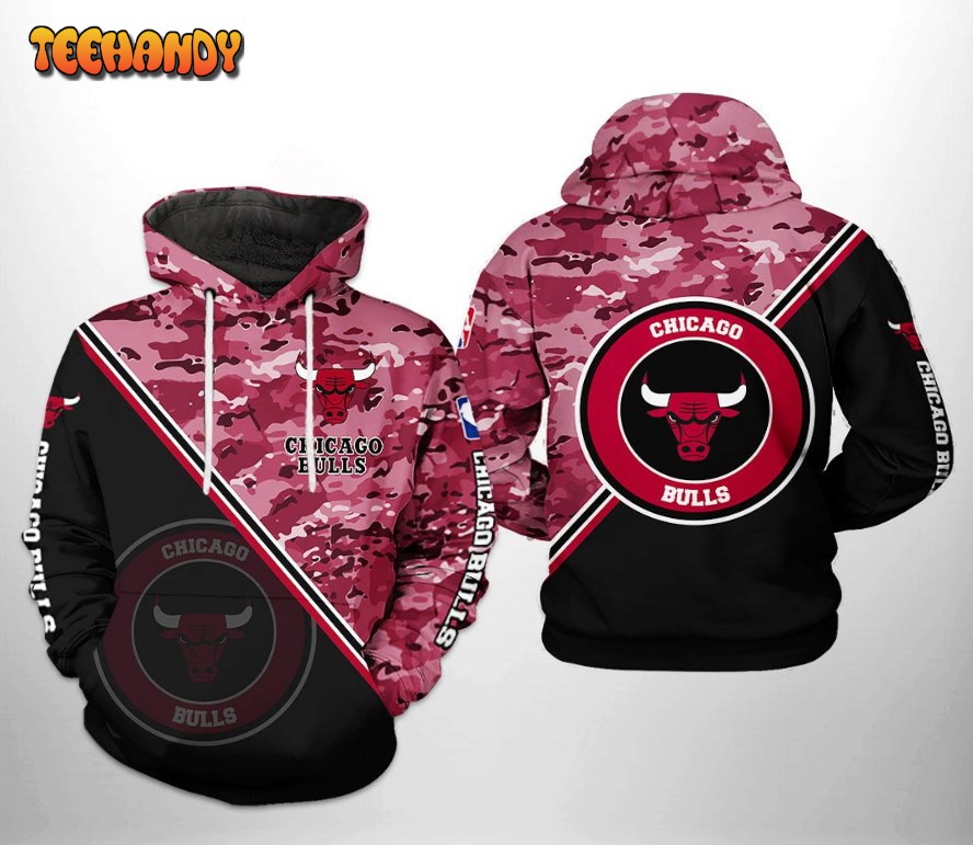 Chicago Bulls NBA US Camo Team 3D Printed HoodieZipper Hoodie