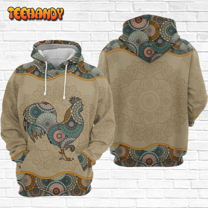 Chicken Mandala 3D Printed HoodieZipper Hoodie