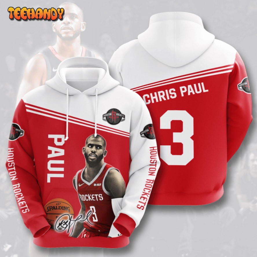 Chris Paul Houston Rockets 3D Printed HoodieZipper Hoodie