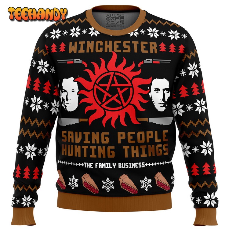 Christmas with the Winchesters Supernatural Ugly Christmas Sweater