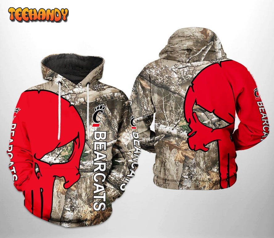 Cincinnati Bearcats NCAA Camo Veteran Hunting 3D Hoodie