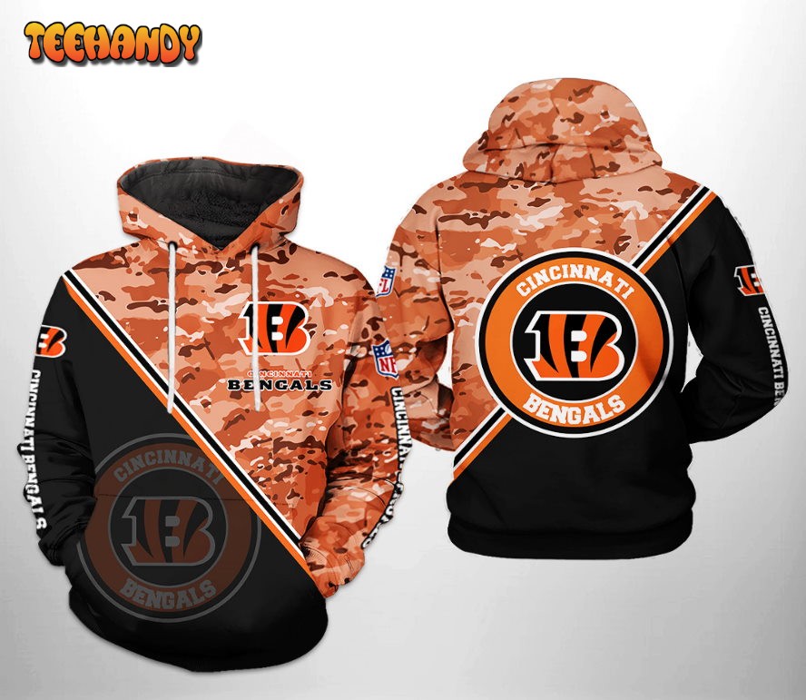 Cincinnati Bengals NFL Camo Team 3D Printed HoodieZipper Hoodie