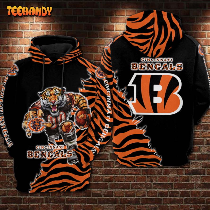 Cincinnati Bengals Nfl Football Tiger 3D Printed HoodieZipper Hoodie