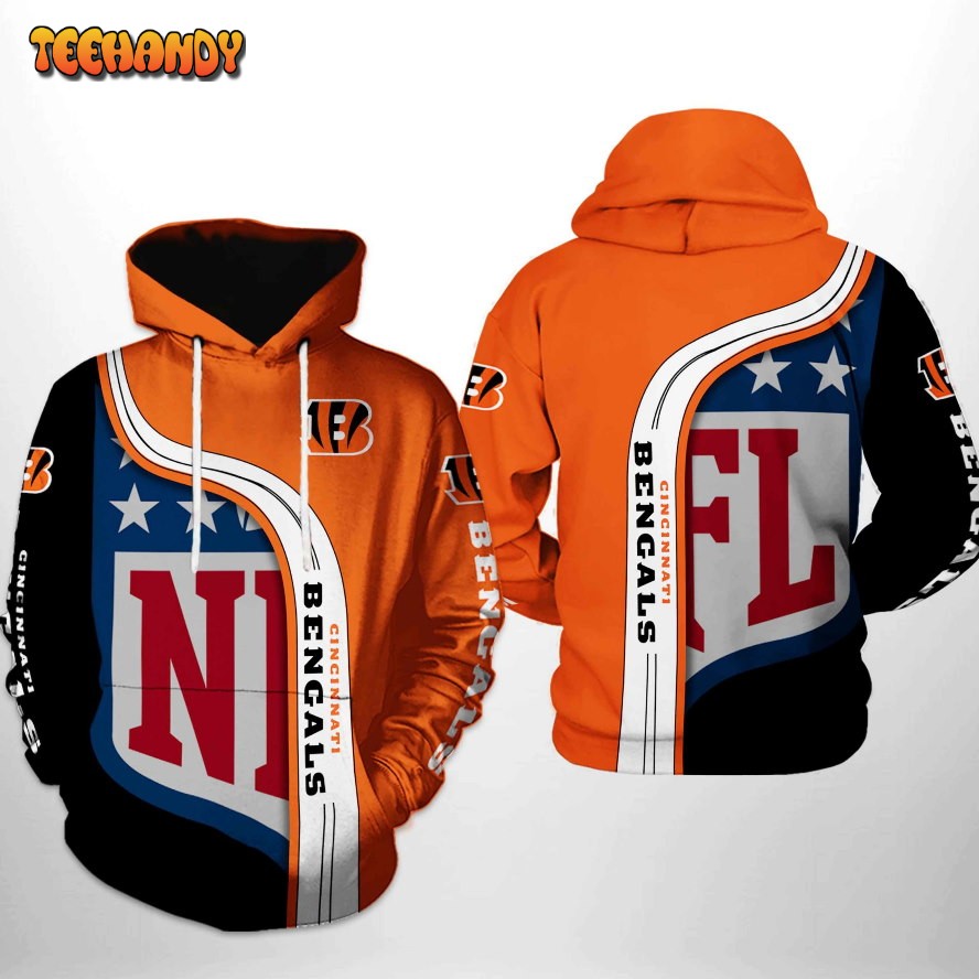 Cincinnati Bengals NFL Team 3D Printed HoodieZipper Hoodie