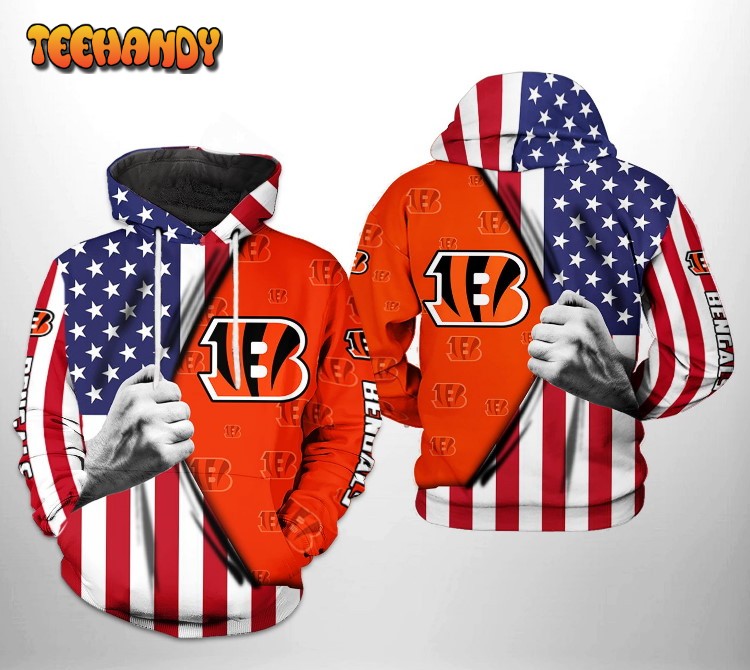 Cincinnati Bengals NFL US Flag Team 3D Printed HoodieZipper Hoodie