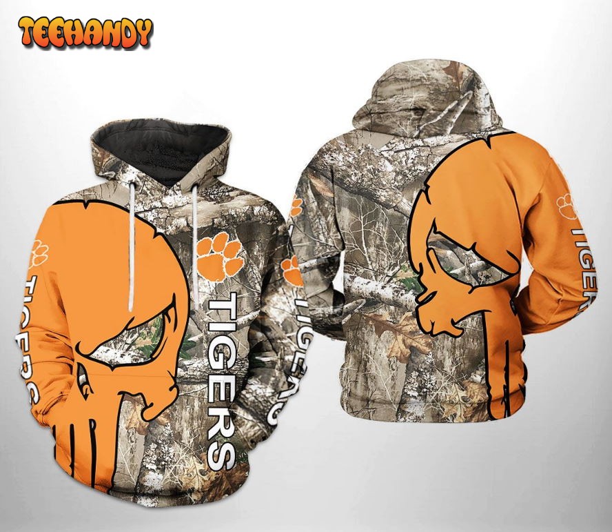 Clemson Tigers NCAA Camo Veteran Hunting 3D Printed Hoodie