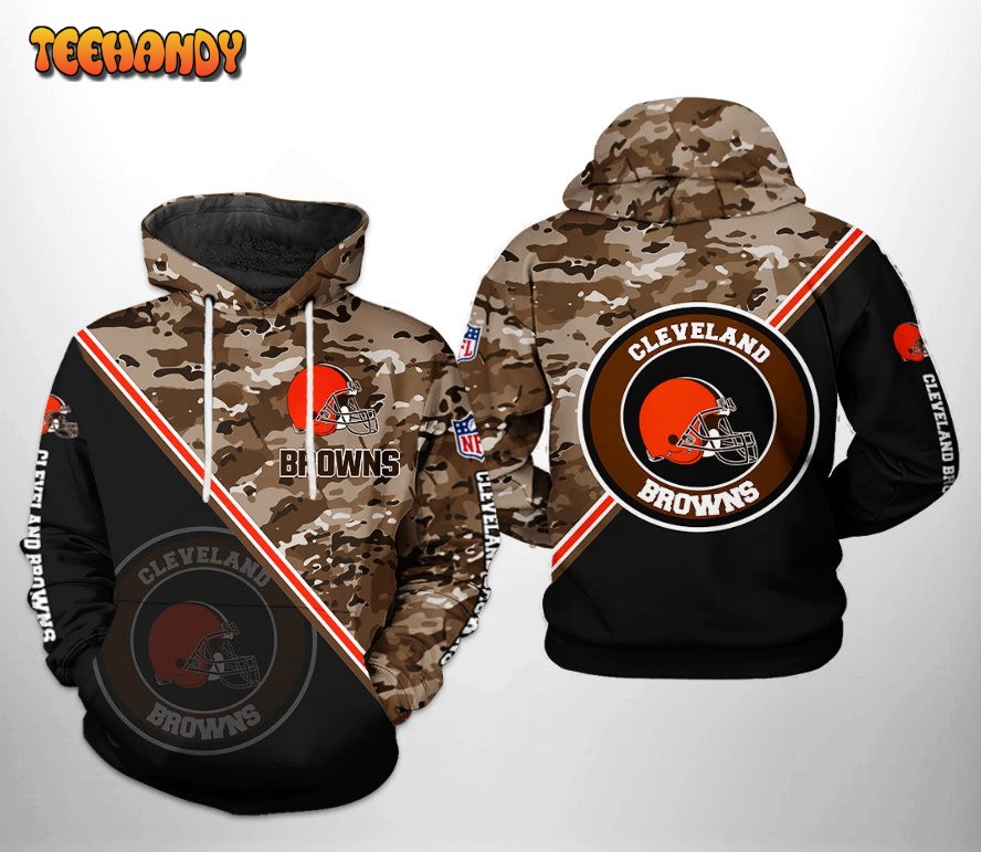 Cleveland Browns NFL Camo Team 3D Printed HoodieZipper Hoodie