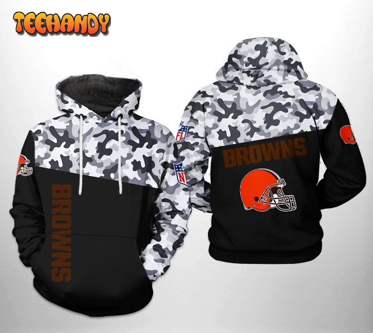 Cleveland Browns NFL Camo Veteran Team 3D Printed Hoodie