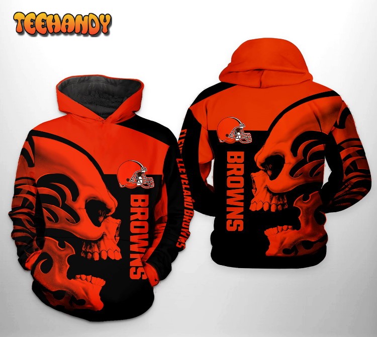 Cleveland Browns NFL Skull 3D Printed HoodieZipper Hoodie