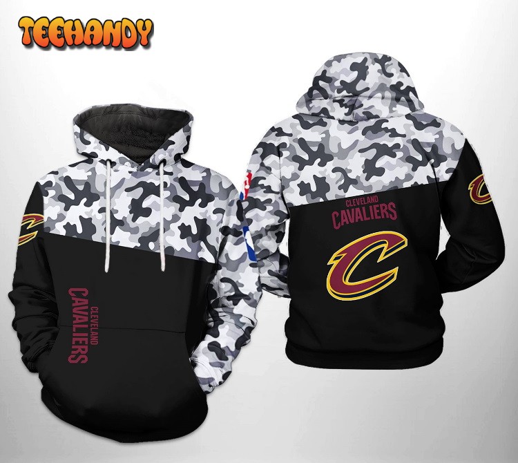 Cleveland Cavaliers NBA Camo Veteran Team 3D Printed Hoodie