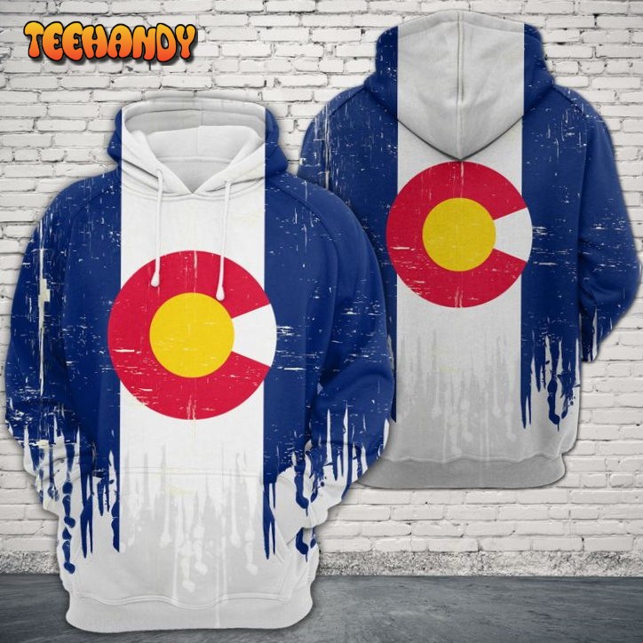 Colorado Flag 3D Printed HoodieZipper Hoodie